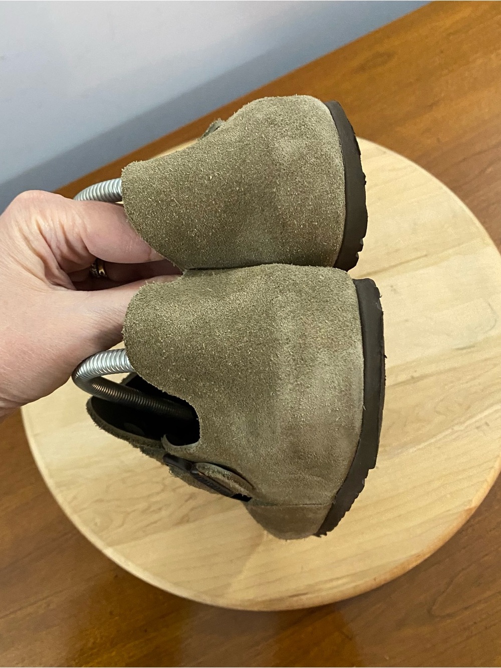 Birkenstock London Taupe Suede Clogs Shoes Loafers Mules Women’s Sz Sz 9-9.5 - Picture 13 of 14